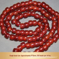 Crimson Aged Silk Agate Large Hole Abacus Beads - 100 Bead Strands for DIY Jewelry.