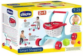 Vaikštynė-stumdukas chicco pchacz wesołe zakupy 2w1 spalvota