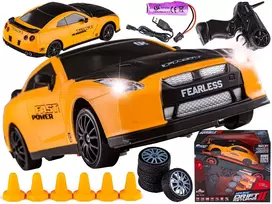 RC automobilis driftui 1:24 2,4 GHz 4WD geltonas