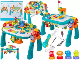 Multifunkcinis edukacinis stalas 2in1 su pianinu, mikrofonu, Bluetooth ir akumuliatorium
