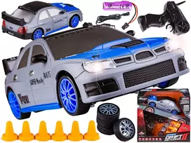 RC automobilis driftui 1:24 2,4 GHz 4WD sidabrinis