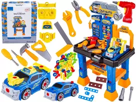 Vaikiškas mechaniko rinkinys su stalu ir įrankiais