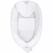 Prabangus New Baby Minky Heart baltas lizdelis su pagalve ir antklode