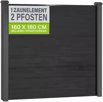 Juskys Privatumo tvoros skydų rinkinys Homestar 1 skydas + 2 stulpai 170x2x180 cm antracito/šviesiai pilka