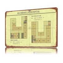 Silent Hill Hospital Maps Personalized D Textured Metal Poster Wall Art Tinplate Sign for House Decoration Home Decor Items 20x30cm（7.8x11.8inch）
