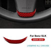 Carbon Fiber Style Steering Wheel Trim Cover for Mercedes Benz SLK R171 2004-2010 Red Bottom LHD RHD raudona