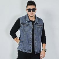 Men Large Size Denim Vest Loose Plus Size Single Breasted Sleeveless Casual Tank Top Jacket Spring Autumn Fashion Outerwear M