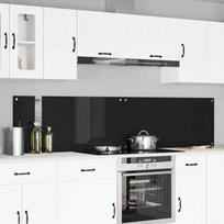 Virtuvės atbraila 2 vnt. Juoda 110 x 50 cm grūdintas stiklas