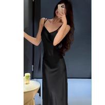 Women's Elegant Cross-Back Nightgown Set - Chic, Slimming, Summer Homewear Large