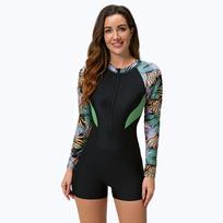 2026 European and American Diving Suit Long-sleeved Zipper Swimsuit Women's New Flat-angle Surf Suit Conservative Swimsuit Bikini XS