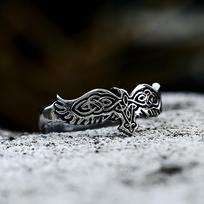 Simple Vintage Viking Crow Ring For Men Women Punk Stainless Steel Viking Fashion Celtic Knot Ring Amulet Jewelry Gifts 7