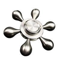 Vandens lašo nerūdijančio plieno Fidget Spinner EDC Metalinis suktukas Viršūnė Streso mažinimo žaislas Giroskopas Anti-stresas Vaikams sidabras