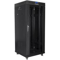 Lanberg serverių spinta FF01-6624-12BL, 27U, 60x60x143.1cm, 800kg, IP20, juoda, su stiklo durimis ir LCD