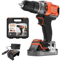 Black Decker BCD383D1XK-QW Belaidis smūginis gręžtuvas, 18V, 2Ah, 45Nm, 2 greičiai, bešepetėlis, LED, 13mm