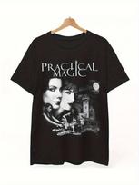 Retro Gothic Witch Girl Pure Cotton Tshirt Summer New Style Unisex Casual Fashion Tshirt S