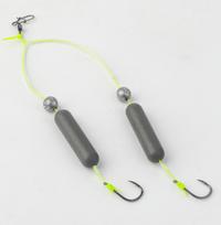 Outdoor Fishing Rig Double Hook with Iseami Size 8 Hooks Durable Nylon Line Strong Knot Fishing Tackle for Freshwater and Saltwater One Size