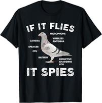 2025/If It Flies It Spies Pigeon Anatomy Bird Aren't Real Unisex T-Shirt S