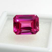 Emerald Cut Huge Size 8.05 Ct CERTIFIED Loose Gemstone Natural Pink Ruby 11.5 mm approx raudona