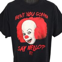 IT Movie 100% Cotton T-shirt Mens Tees Top Mens Size XL Black Pennywise Say Hello Horror Halloween S įvairiaspalvis