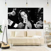 Lana Del Rey Sieninė gobelenas Hipis Raperis Rūkanti Dailė Meninis Spaudinys Miegamojo ar Namų Dekoras 100X70CM black
