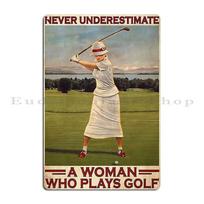 Aiming The Most Important Shot In Golf Is The Next One Never Underestimate A Lady Who Plays Golf Metal Iron Tin Sign Poster 20x30cm（7.8x11.8inch）