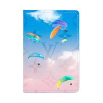 Louis Vuitton Pocket Organizer Paragliding Pattern Print Classic Monogram Coated Canvas Card Holder Men Card Holder Blue Pink M28811 Box(Basic Set+Box)