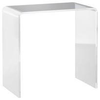 Living Room Coffee Table in Acrylic U-Shaped with Smooth Edges and Rounded Corners, 53.5x30.5x53.5 cm, Transparent 53.5 x 30.5 x 53.5 cm