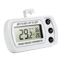 Šaldytuvo termometras su LCD ekranu, vandeniui atsparus šaldiklio/šaldytuvo termometras su didžiausios/mažiausios reikšmės įrašymu, didelio tikslumo šaldytuvo termometras balta