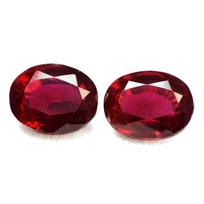 AA+ CERTIFIED Natural Red Ruby 16.00 Ct Loose Gemstone Oval Shape Pair 13.5 mm