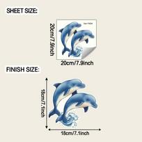 Wholesale of Cartoon Luminous Dolphin Children's Room Home Background Wall Decoration Luminous Stickers for Foreign Trade