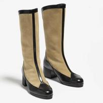 New Autumn And Winter Women Low Heels Boots Luxury Designer Causal Dress Shoes Ladies Rear Zipper Color Blocked Banquet Boots 35