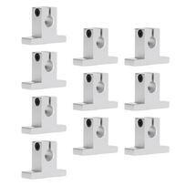 10 Pcs Linear Motion Rail Guide Support Aluminum Alloy High Load Capacity Smoothly Linear Motion Rod Bracket white