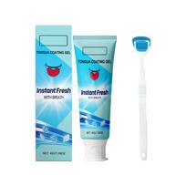 Tongue Cleansing Gel Set, Tongue Cleansing Gel With Tongue Brush, Tongue Scraper For Adults(1PC) One Size