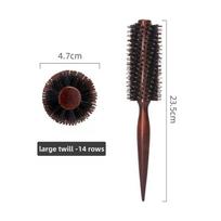 Wood Handle Round Rolling Brush Straight Twill Hair Comb Boar Bristle Round Barrel Hair Curling Brush Hairdressing Tool Hairdressing Accessories Pointy-Twill 14