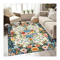Classical Bohemia Luxurious Floral Printed Area Polyester Non-Slip Large Mat Vibrant Bohemian Home Decor, Durable Floor Covering 40x60cm