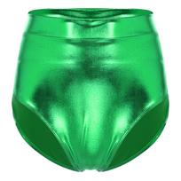 Moteriški Hotpants Šlapios išvaizdos Šortai Blizgūs Kūno Formas Pabrėžiantys Šortai Bikini Apatinė Dalis Aukšto Juosmens Jogos Šortai Klubiniai Drabužiai L