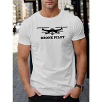 Drone Pilot Graphic Tee for Men - Casual Short Sleeve T-Shirt, Breathable , Summer Fashion Top S