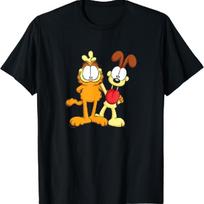 Garfield Classic Odie Smiling Happy Photo Pose Bunny Ears T-Shirt S