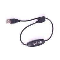 USB 5V-12V Temperature Controller Heater Thermostat 3-Speed Adjustable 24W black