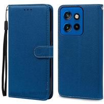 Dėl Motorola Edge 50 Neo dėklo Odinis atverčiamas piniginės dangtelis Dėl Moto Edge 50 Neo dėklo Atverčiamas knygos tipo dangtelis Telefono Coque Fundas Moto Edge 50 Neo tamsiai mėlyna spalva