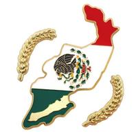 Mexico Map Shirt Lapel Pins Patriotic Corsage Brooch Pins Wheat Enamel Pins Badge Clothes Bag Jewelry Accessories Gifts 1