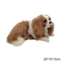 Realistiškas šuo Čarlis Laimingas Imitacinis šuo Pudelis Pliušiniai žaislai Figūrėlė Žaislinis šuo Pliušinis kimštas gyvūnas Žaislai Modelis Vaikams Reklama A6q0 brown
