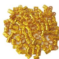100Pcs 8mm Hole Micro Dreadlock Ring Beads Hollow Hair Braid Cuff Clips Gift