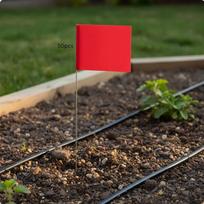 PVC Marking Flag Highly Visible Wire Stake WeatherResistant Surveyor Ground Marker for Farmers,