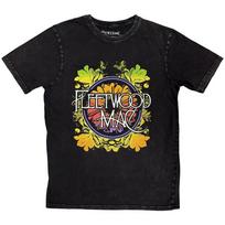 Fleetwood Mac Akmens plovimo marškinėliai: Apskritas gėlių logotipas (Juoda) OFICIALUS NAUJAS 2XL