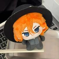 Bungo Stray Dogs Osamu Dazai pliušinis pakabukas Chibi Chuya Nakahara minkštas kimštas raktų pakabukas gerbėjams, dovanų kolekcijai 10cm orange