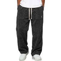 Men's Corduroy Straight Leg Casual Pants Fashionable Versatile Trousers L