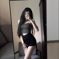 2025 Trendy High-Waisted Black Skinny Denim Shorts S