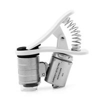 60X Microscope Illumination Mgnifying Glass Pocket Magnifier with Cellphone Clip UV & LED Light for Printing Engraving 1