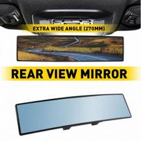 Durable Universal 270MM Wide Convex Interior Clip On Rear View Blue Tint Mirror